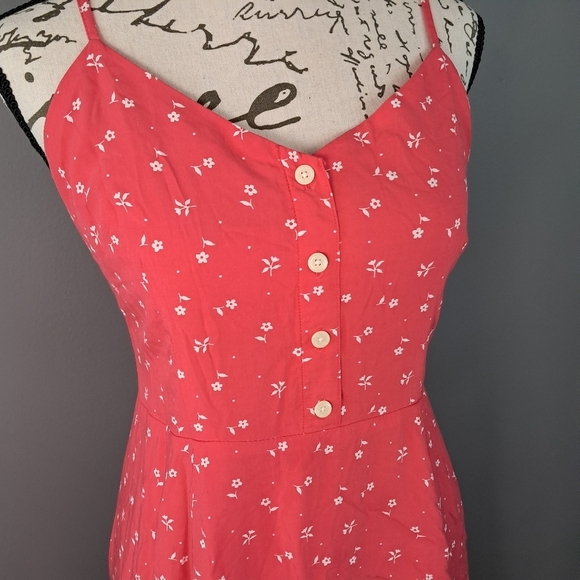 Women’s GAP Summer Sundress Lined  Coral White Floral Size 4 - Picture 3 of 10